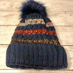 🆕 COZY Knit Fleece Lined Pom Beanie Blue